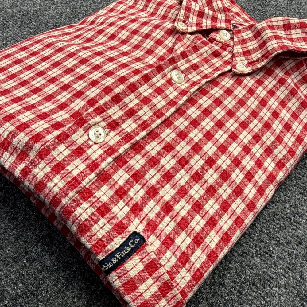 Vintage Abercrombie & Fitch The Big Shirt Men Red Gingham Check Button Down USA - Picture 7 of 7